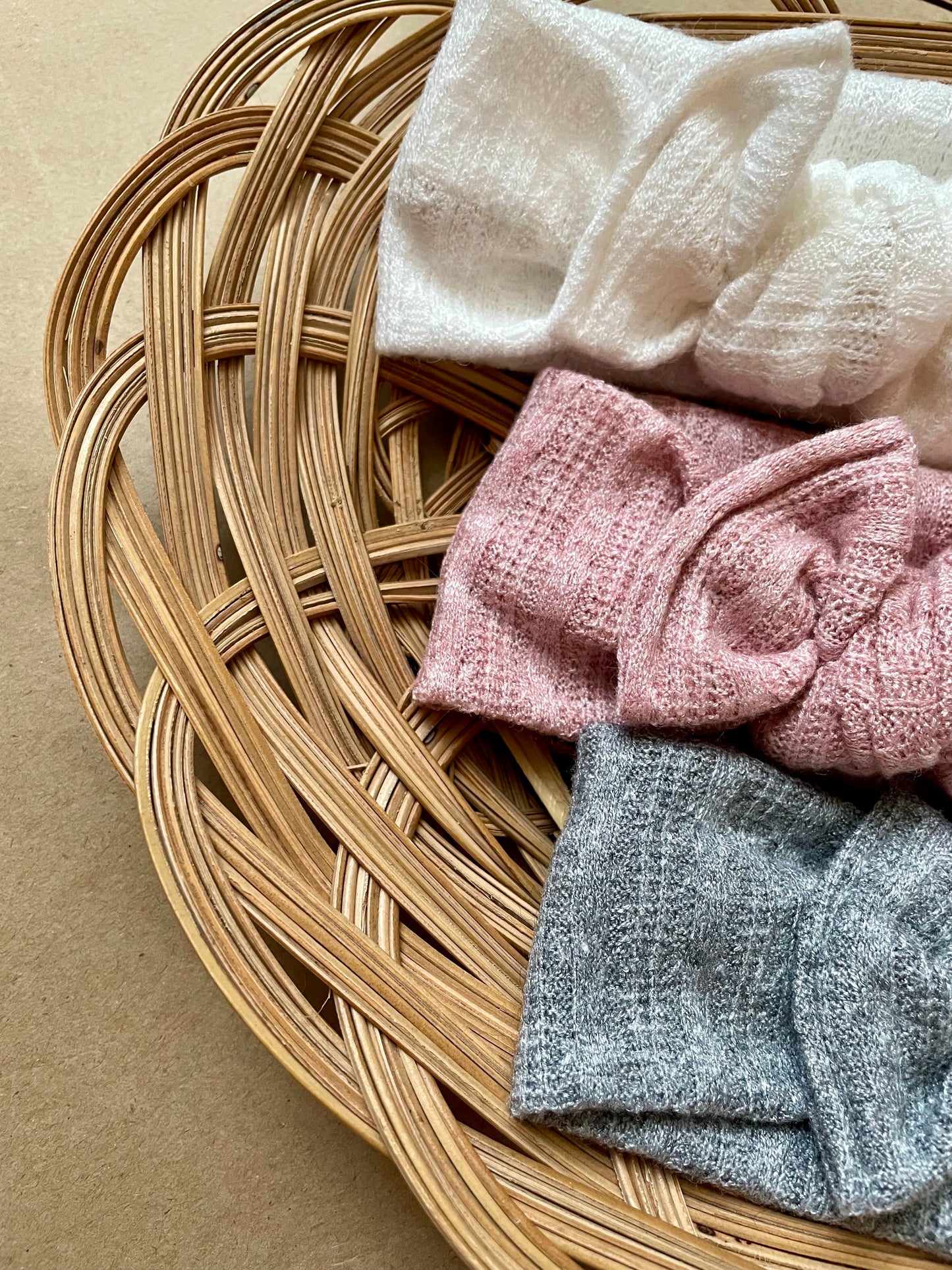 Soft Knit Hand Tied Bow Headband