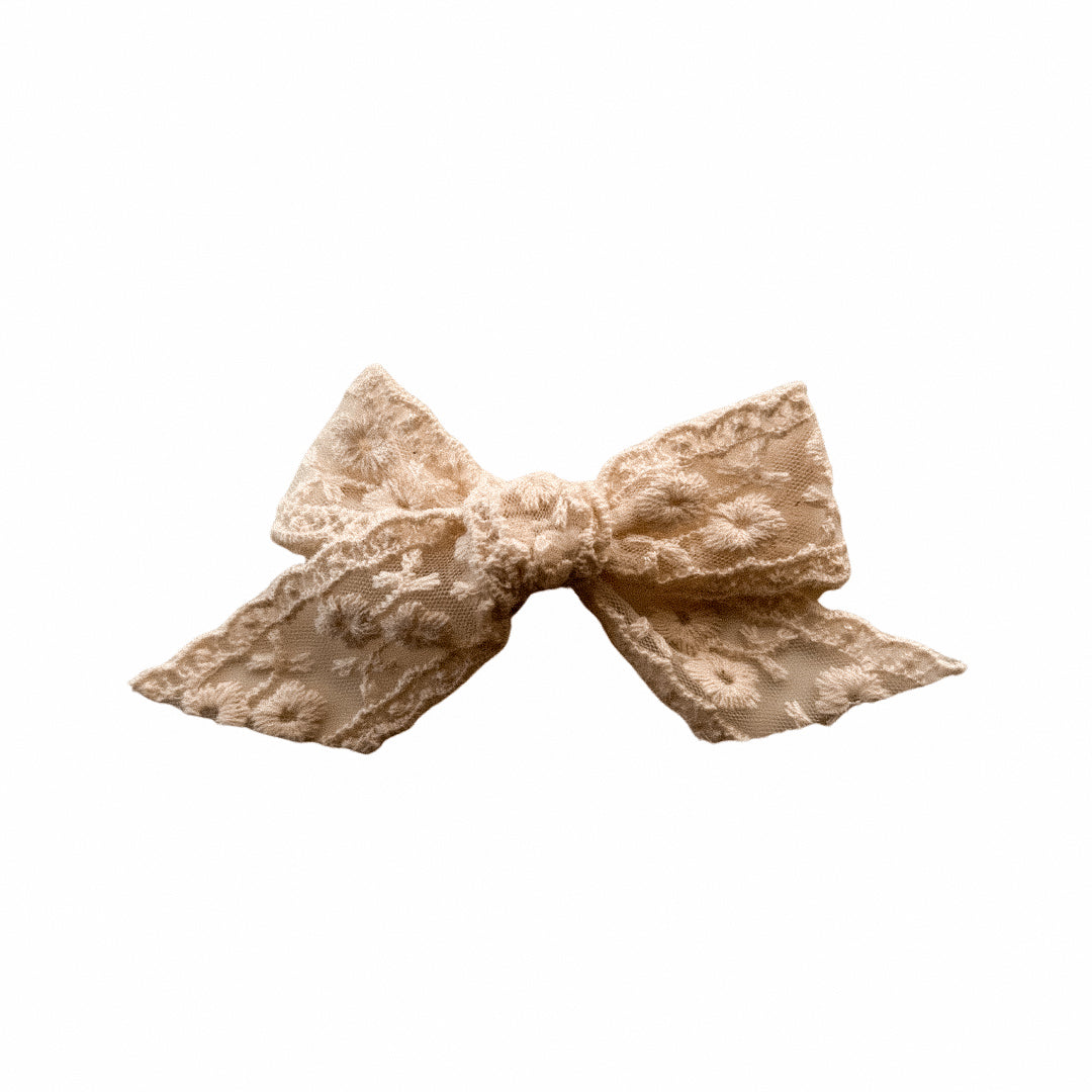 Cream Lace Sailor Hair Bow