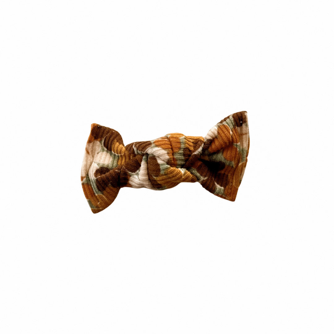 Retro Floral Mini Hair Bow