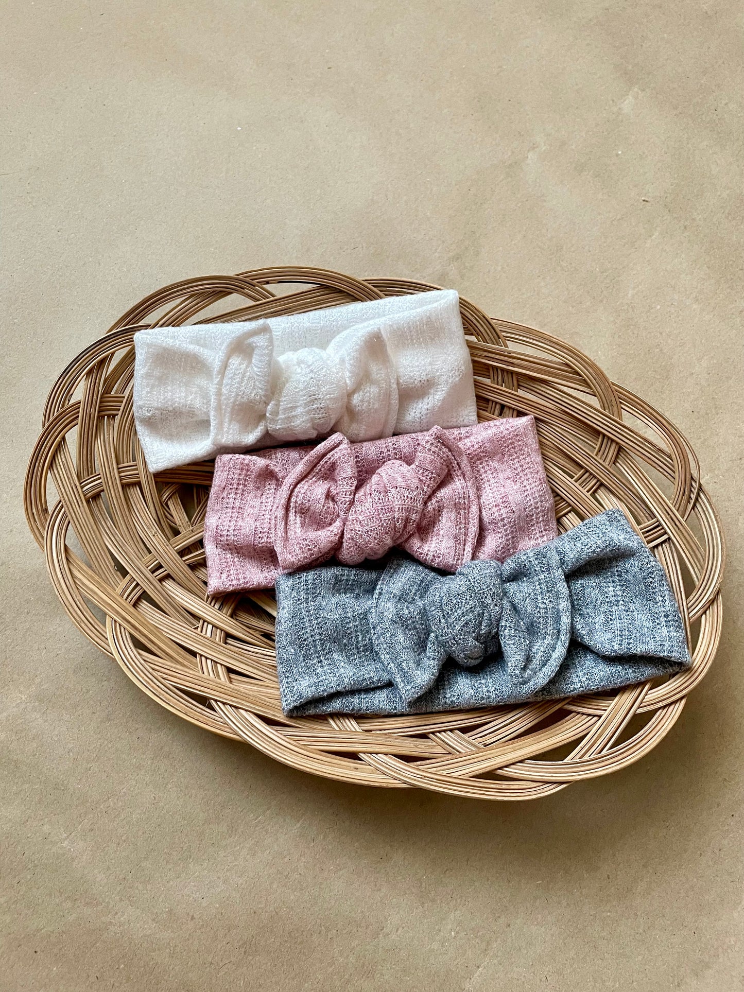 Soft Knit Hand Tied Bow Headband