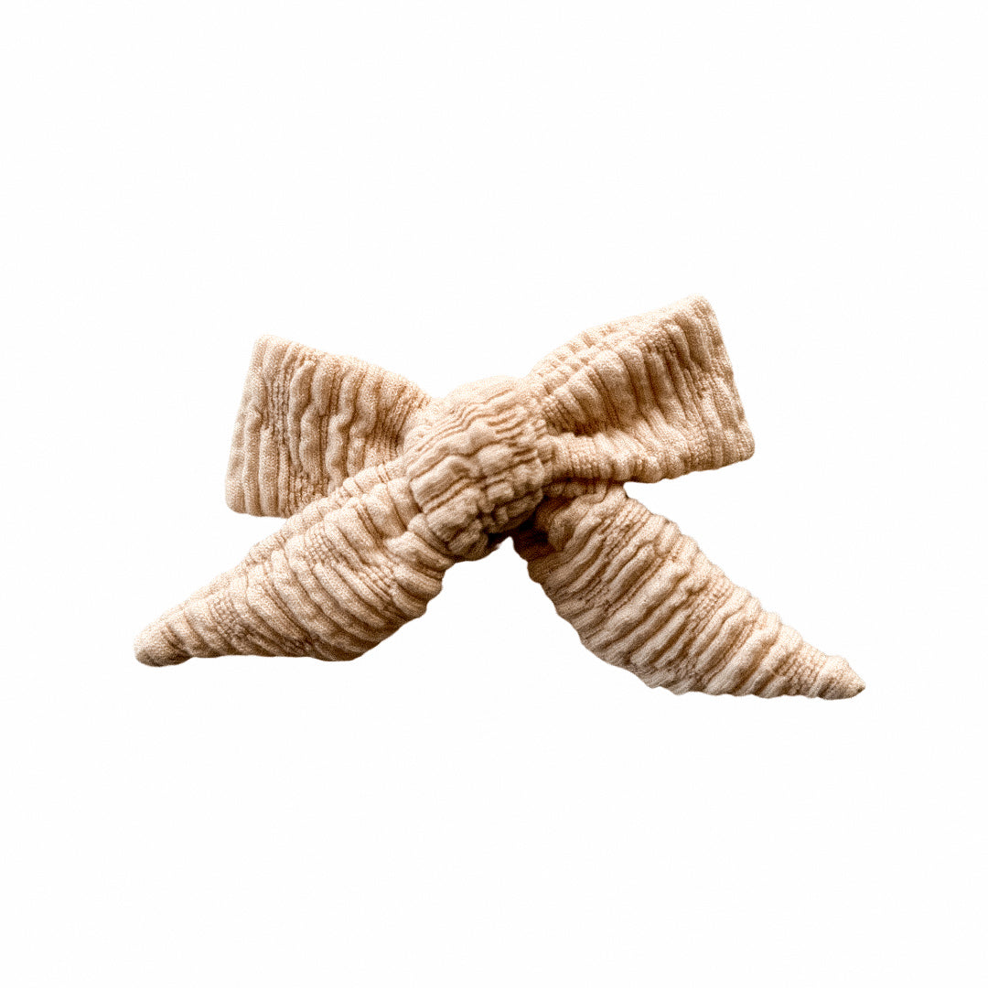 Cream Textured Sailor Hair Bow
