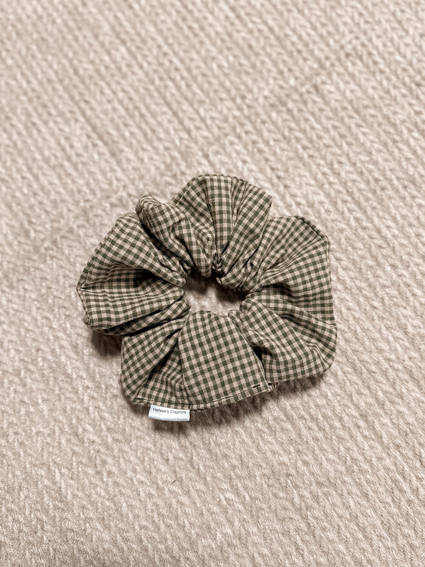 Green Gingham Oversized Scrunchie