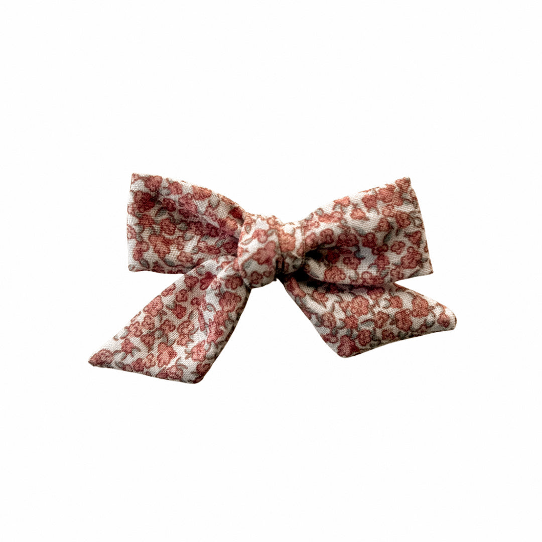Pink Dainty Floral Sailor Hair Bow