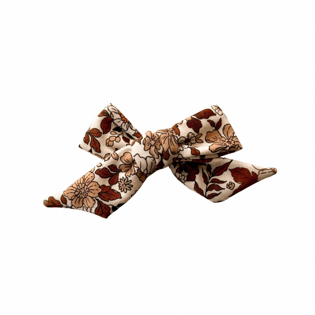 Neutral Floral Sailor Hair Bow