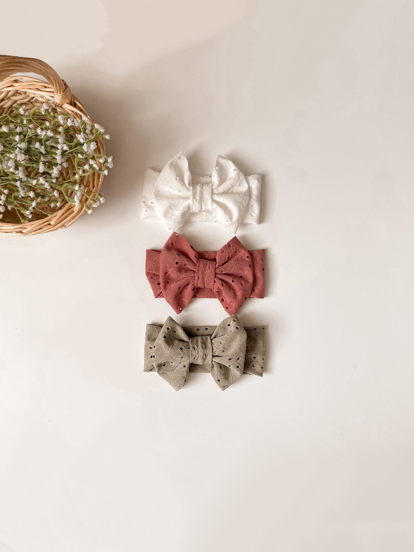 Eyelet Summer big bow headband