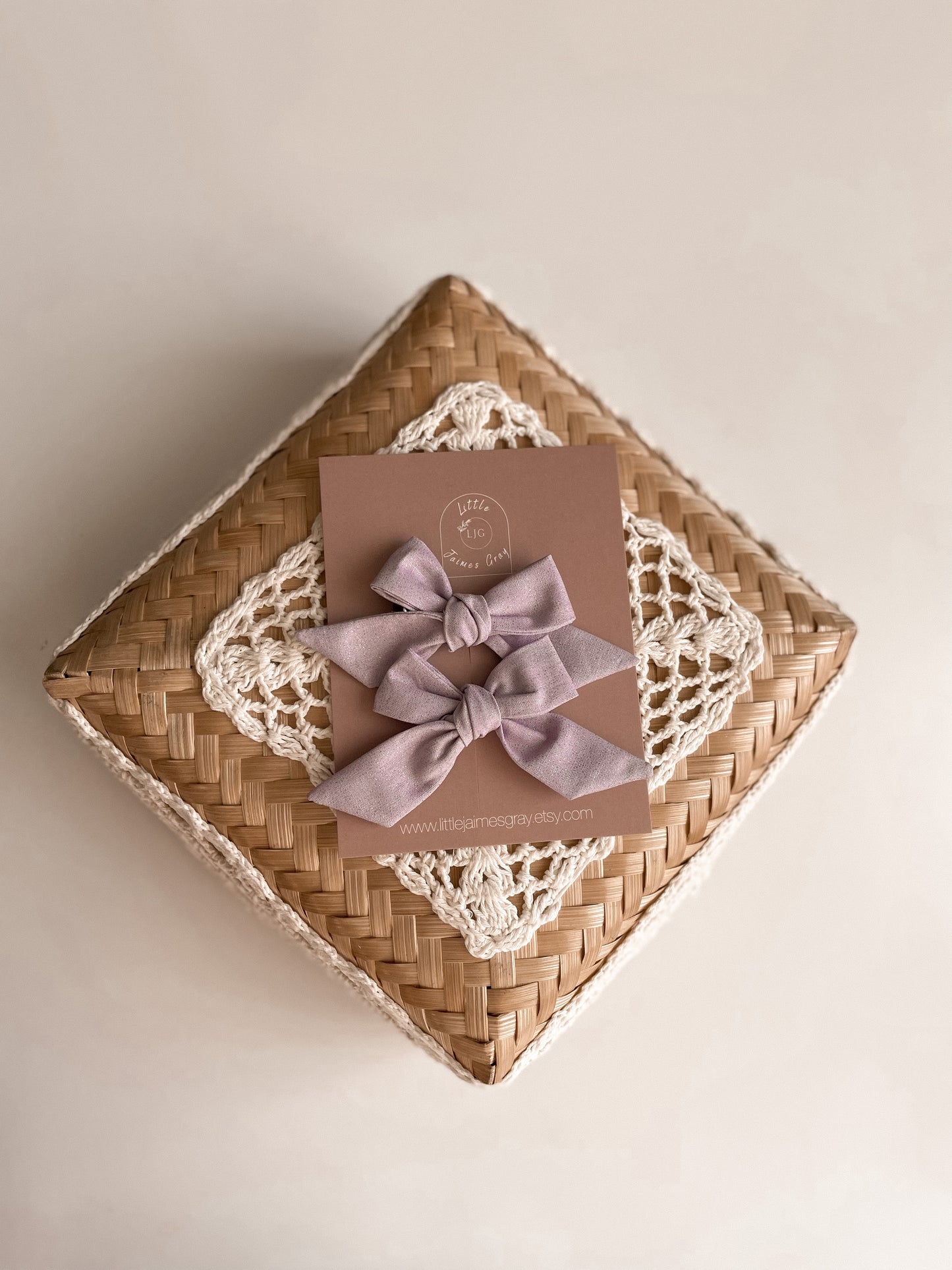 Sparkly pastel purple sailor bow