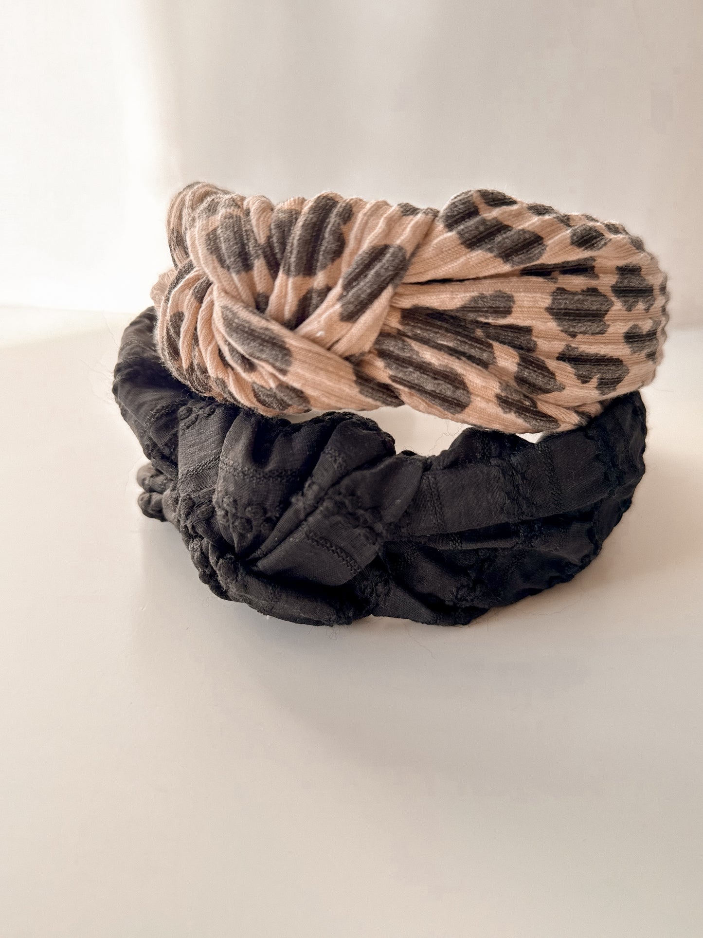 Leopard Print Top Knot Hard headband