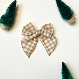 Brown Gingham Fable Bow