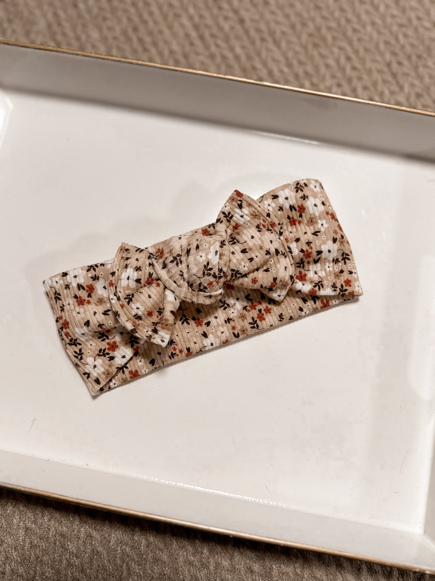 Christmas Floral Knot Tied Headband