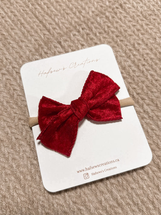 Velvet Red Christmas Bow