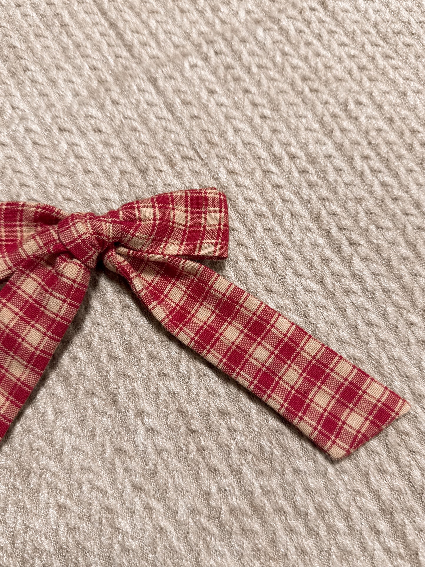 Red Plaid long Bow