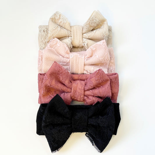 Lace big bow headband