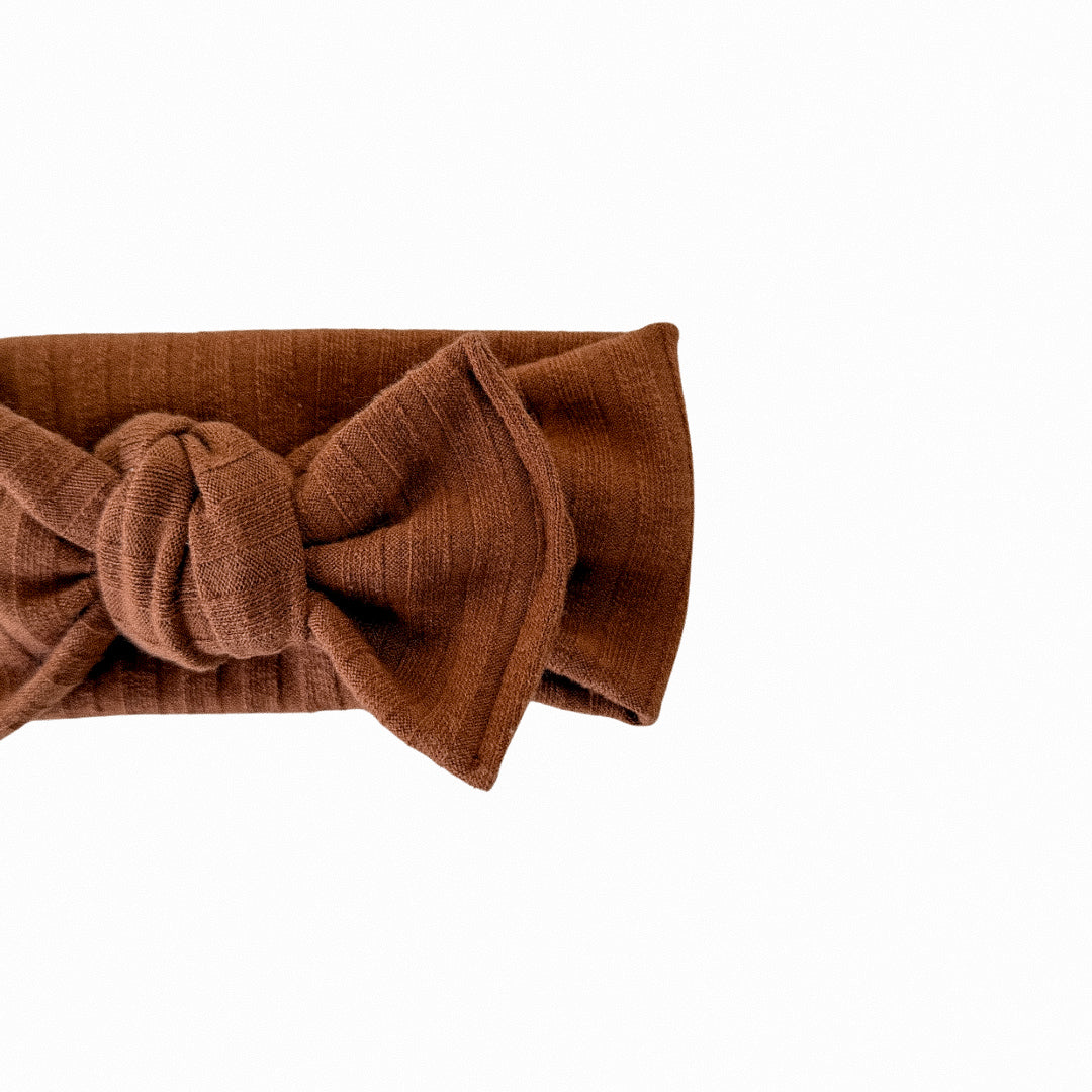 Ginger Snap Rib Knit Tie Bow Headband