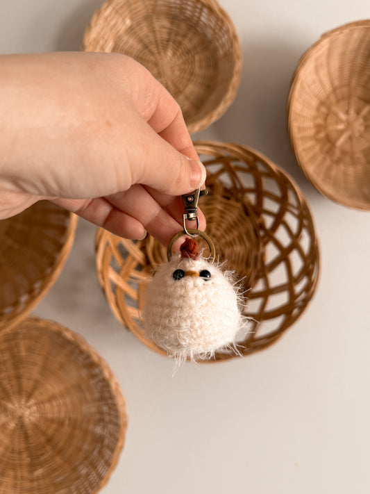 Fuzzy Chicken keychain
