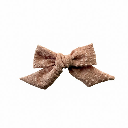 Pink Textured Sailor Hair Bow