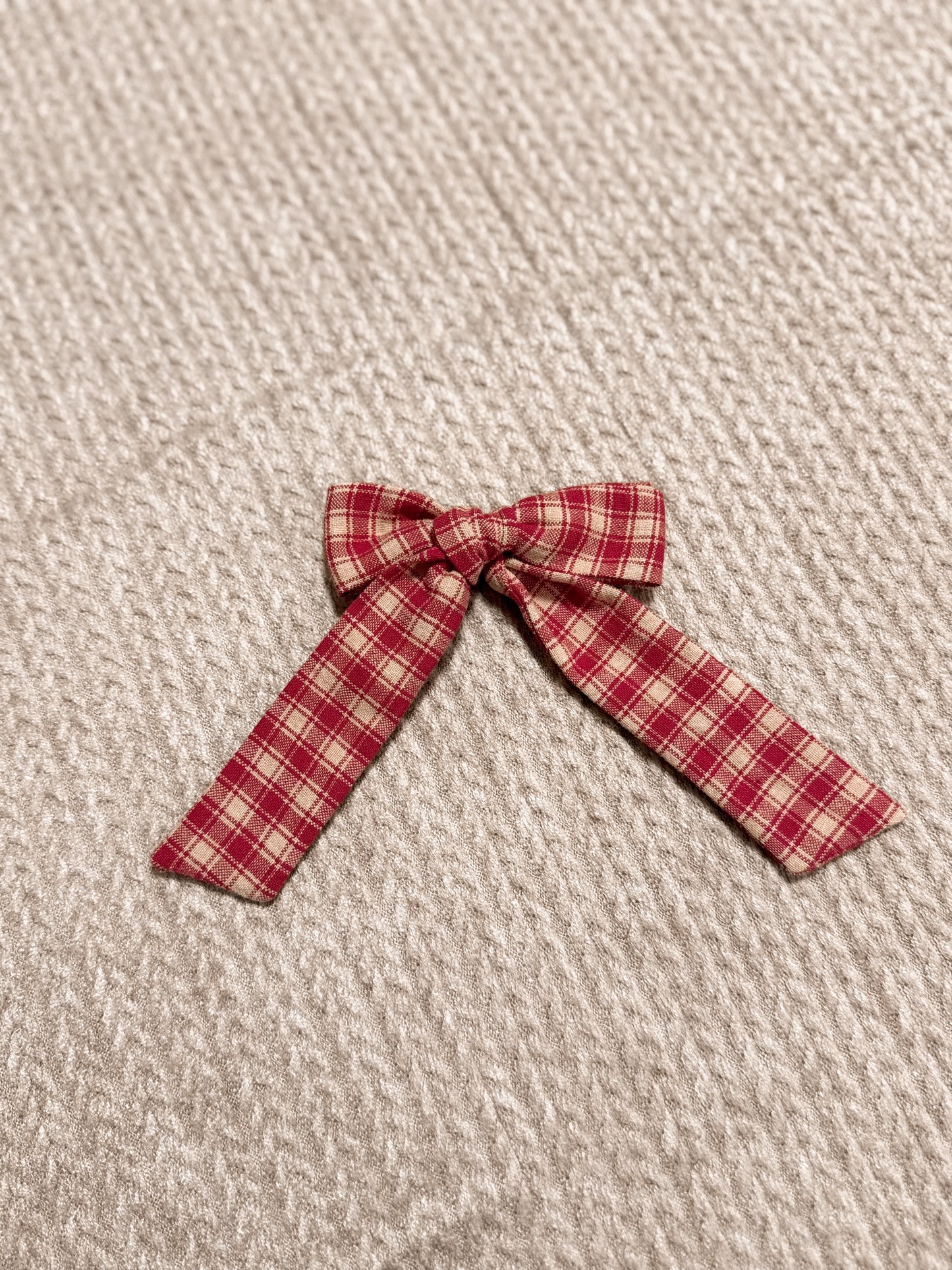 Red Plaid long Bow