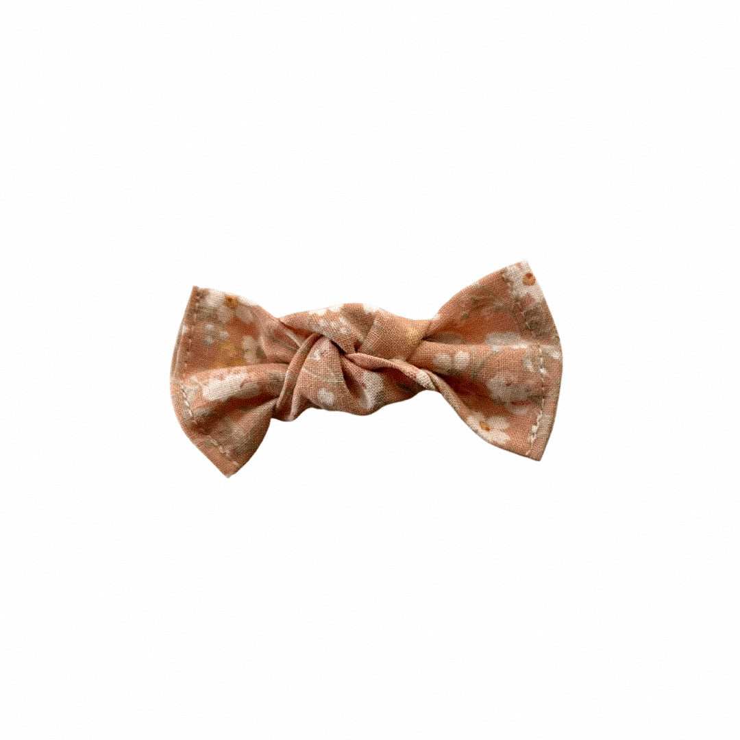 Pink Floral Mini Hair Bow
