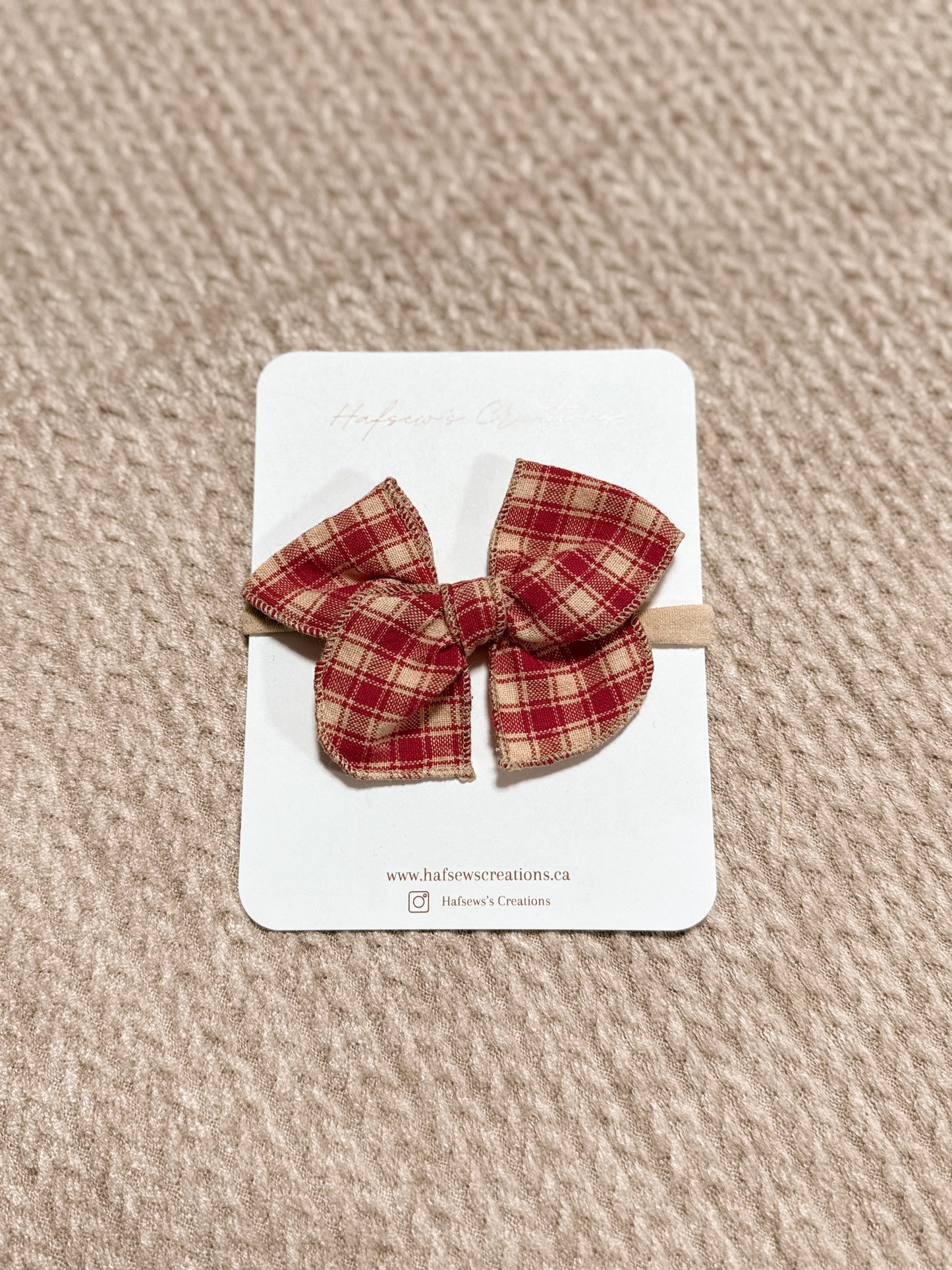 Red Plaid fable Bow