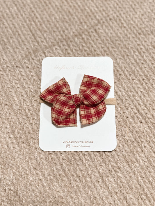 Red Plaid fable Bow