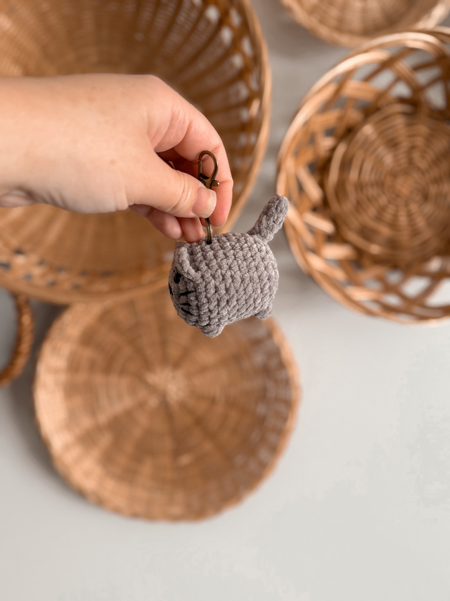 Soft plush Cat keychain