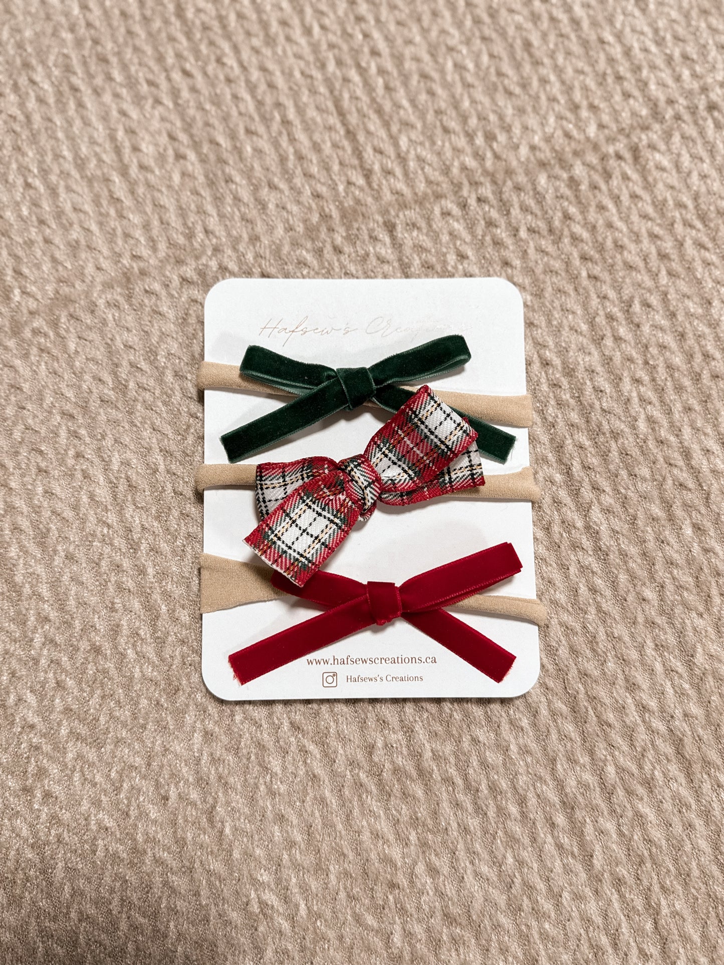 Dainty Velvet Bow Set of three