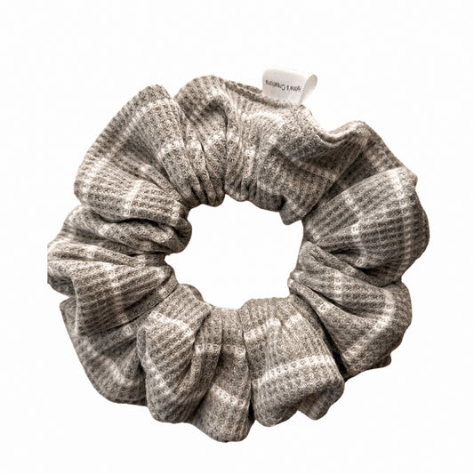 Grey Waffle Knit Scrunchie