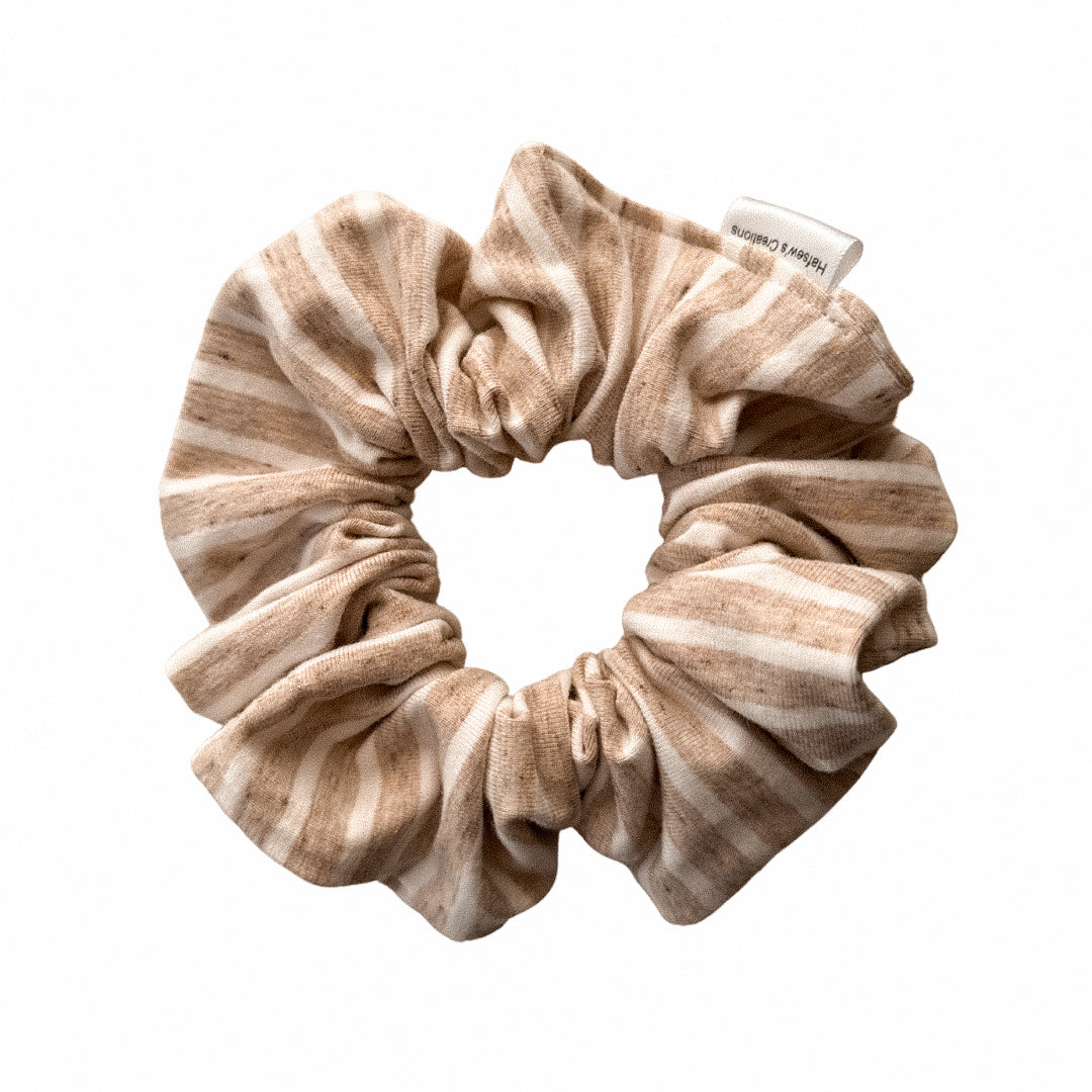 Beige Knit Scrunchie
