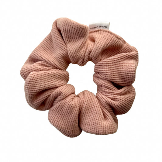 Soft Brushed Pink Waffle Knit Scrunchie