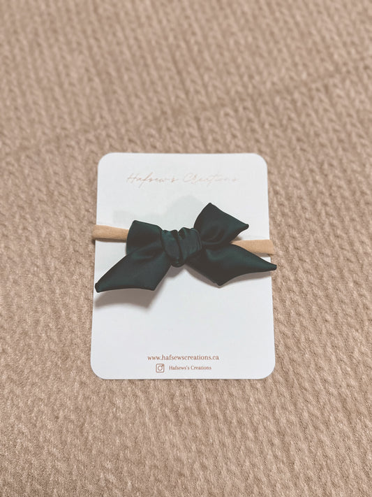 Green Satin Christmas Bow
