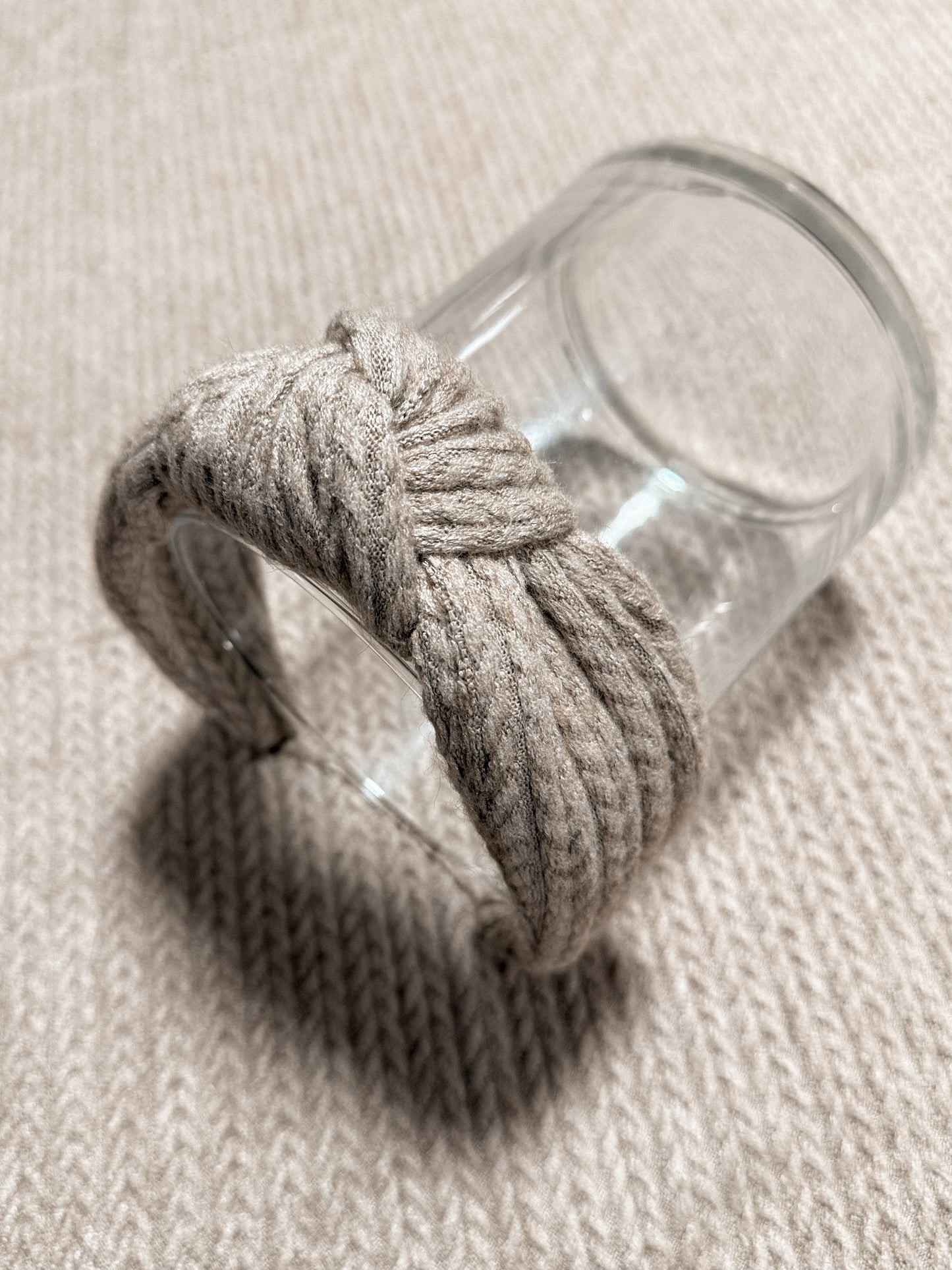 Sweater knit Top Knot Hard headband