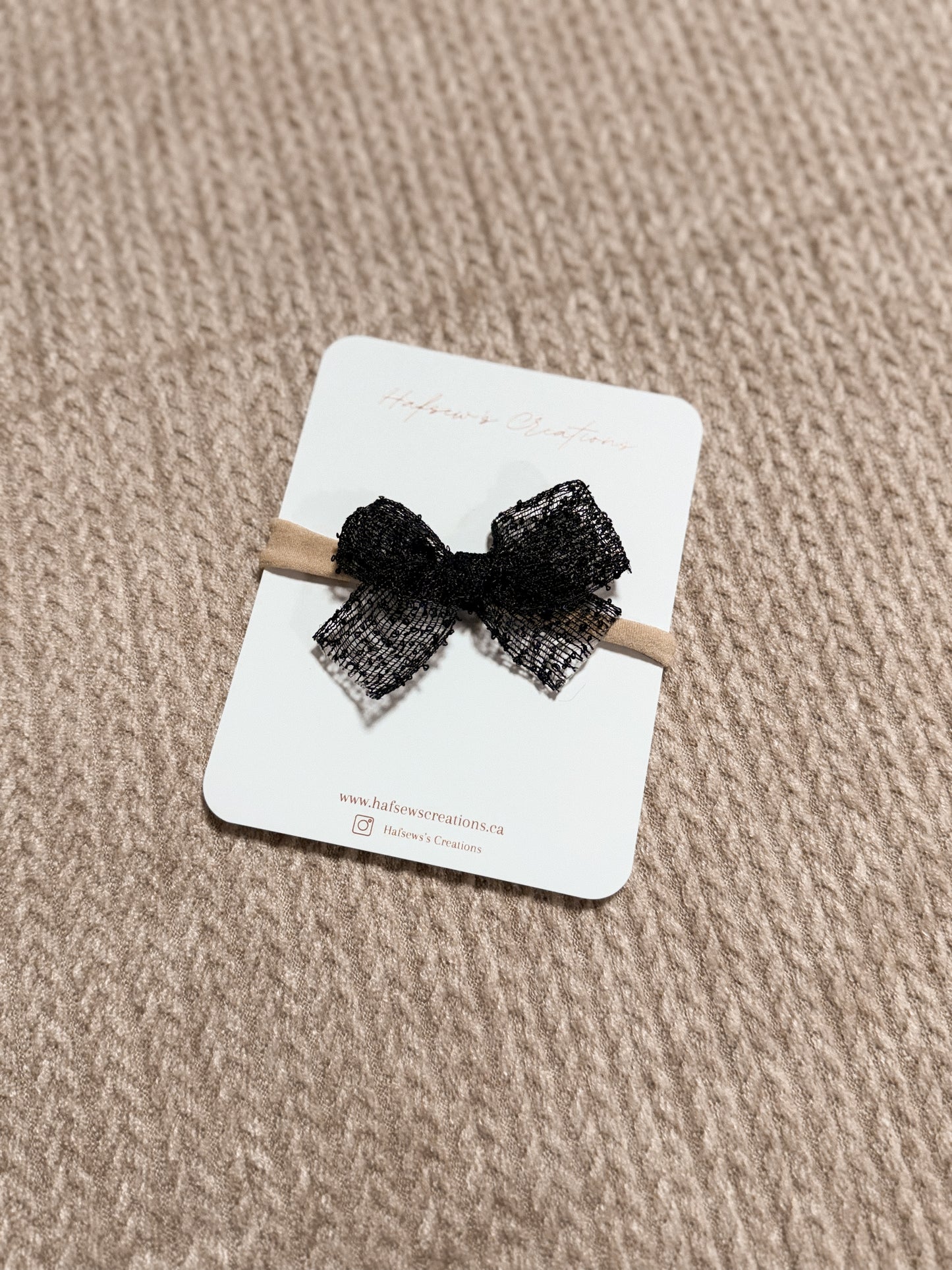 Black Textured Bow