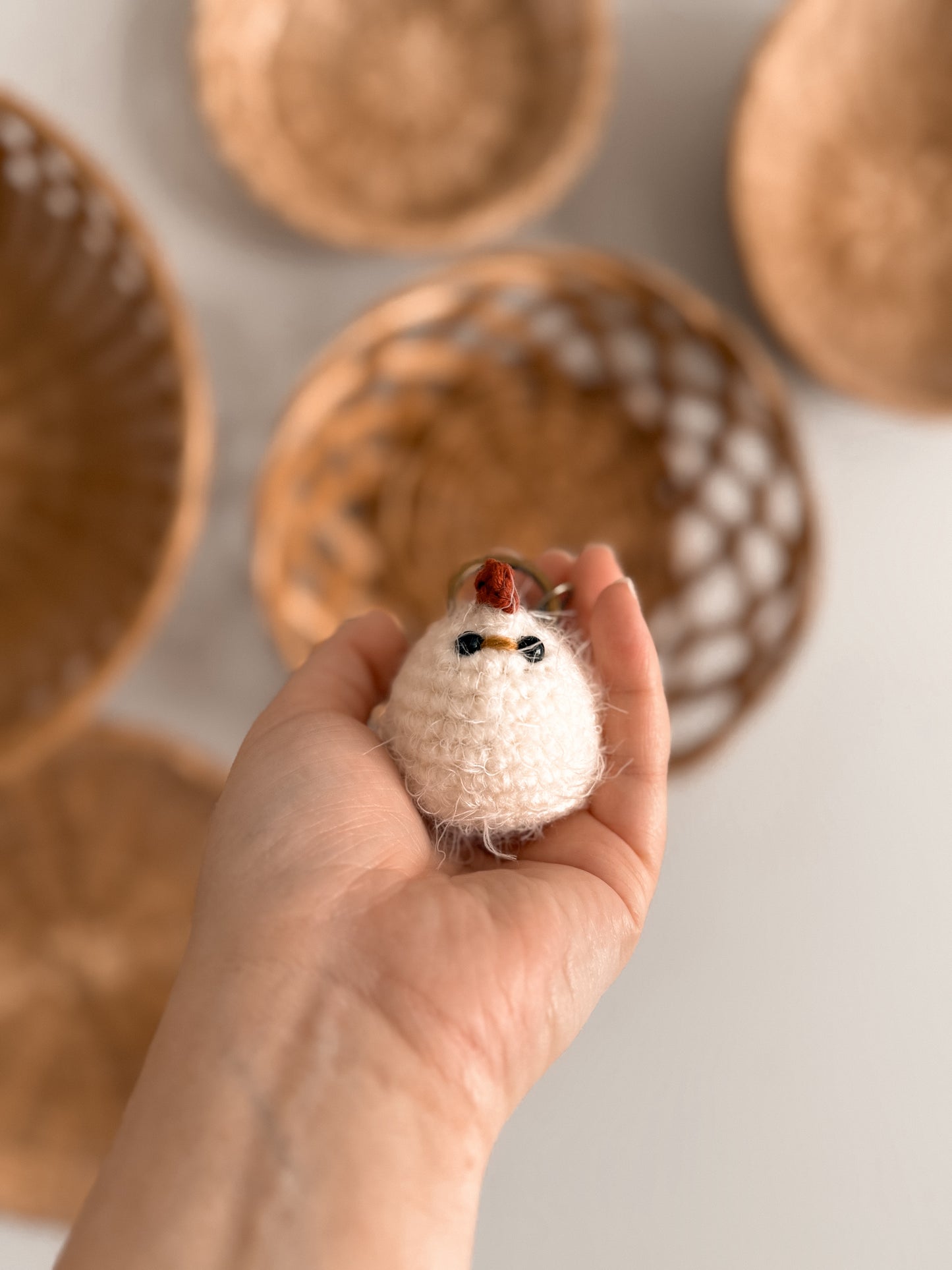 Fuzzy Chicken keychain