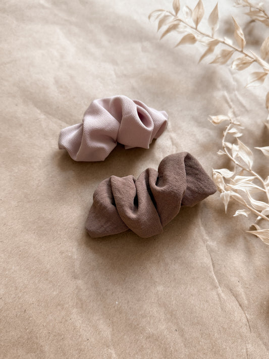 Soft elegant scrunchie French barrette clip