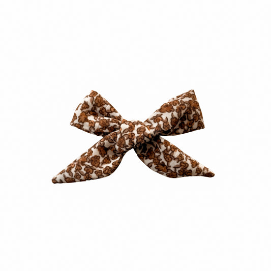 Dainty Brown Floral Sailor Hair Bow