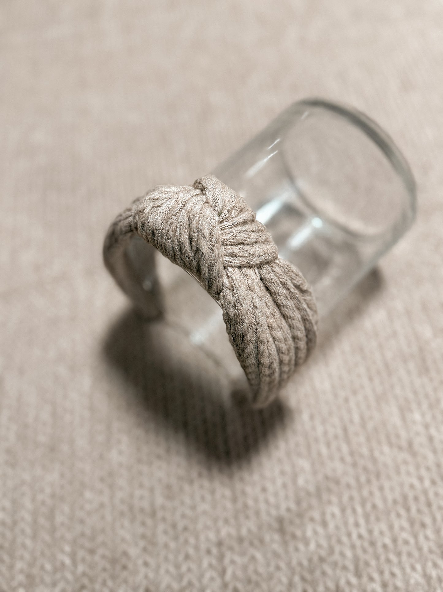 Sweater knit Top Knot Hard headband