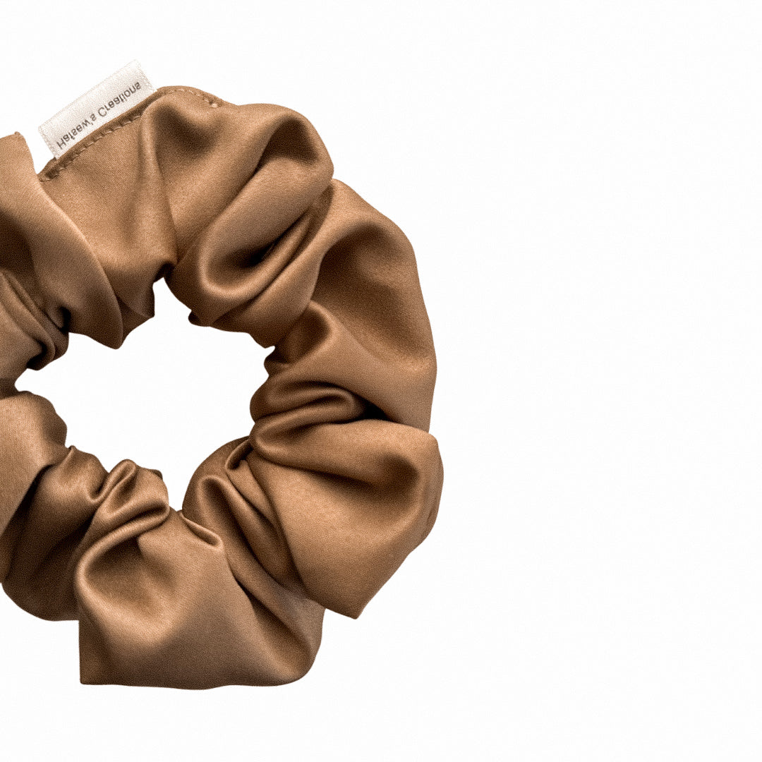 Brown Satin Scrunchie
