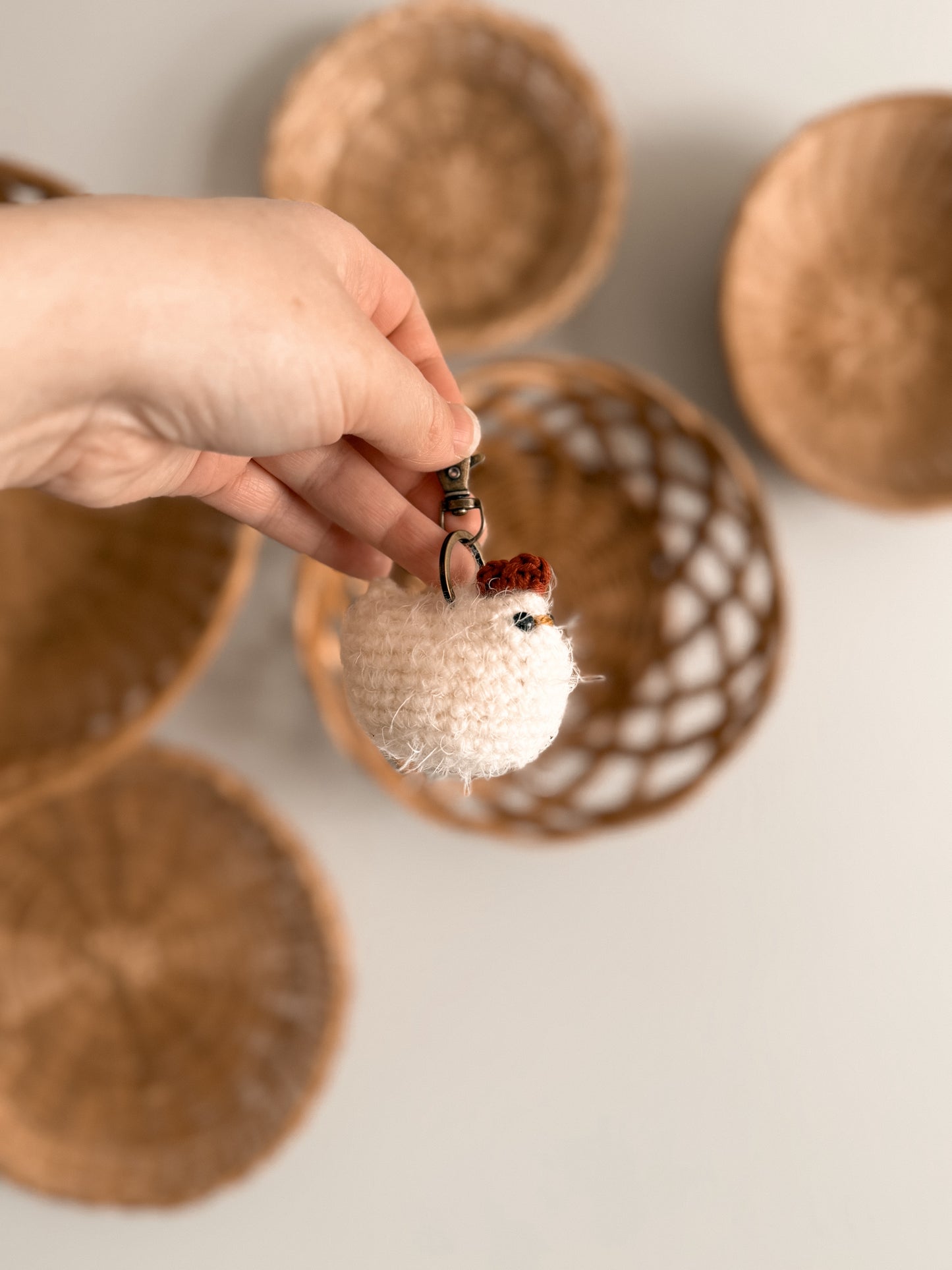 Fuzzy Chicken keychain