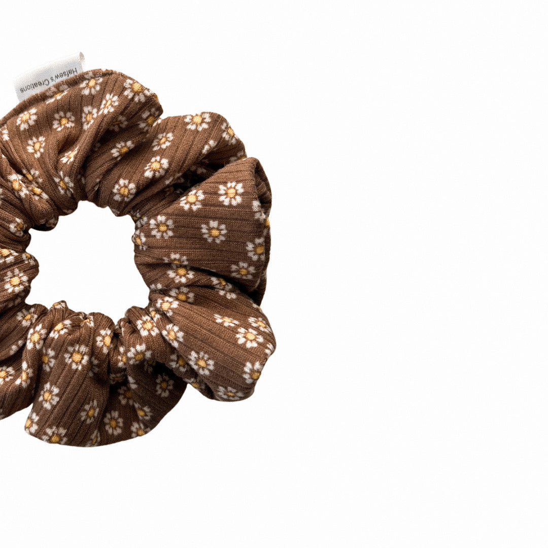 Brown with Floral Scrunchie