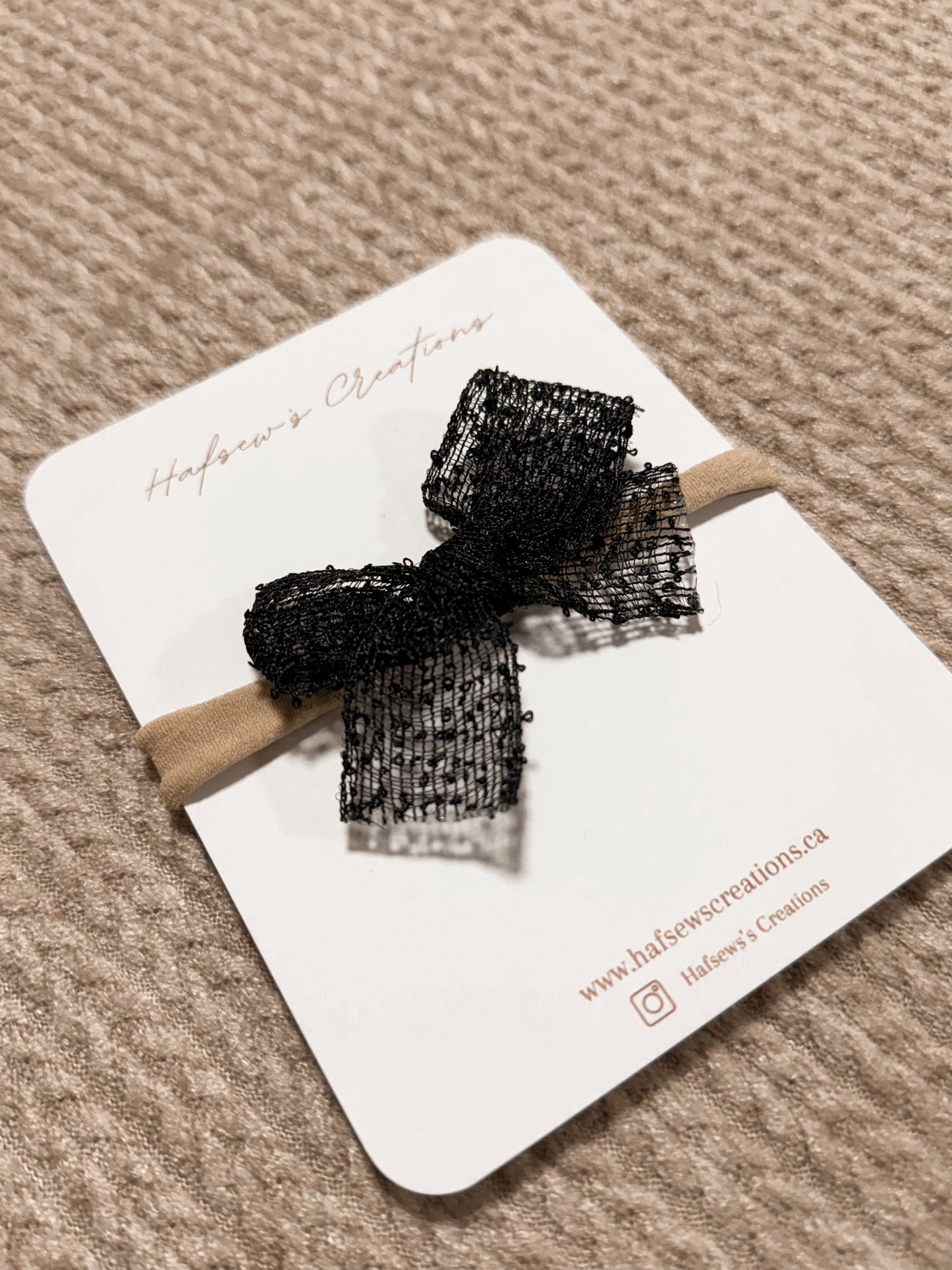 Black Textured Bow