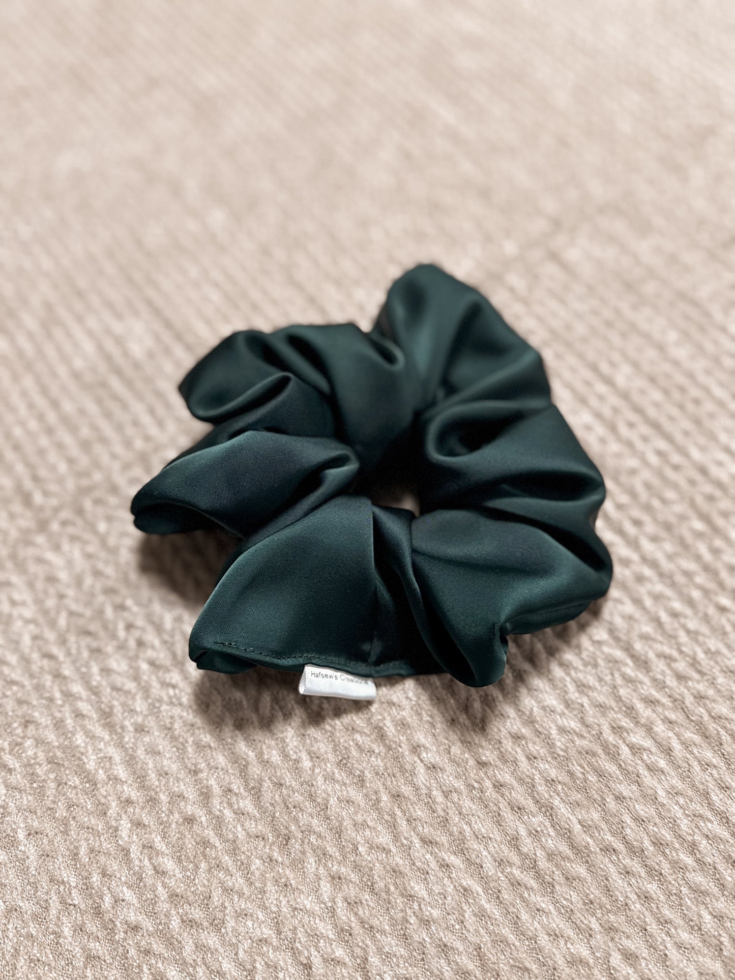 Green satin Oversized Scrunchie