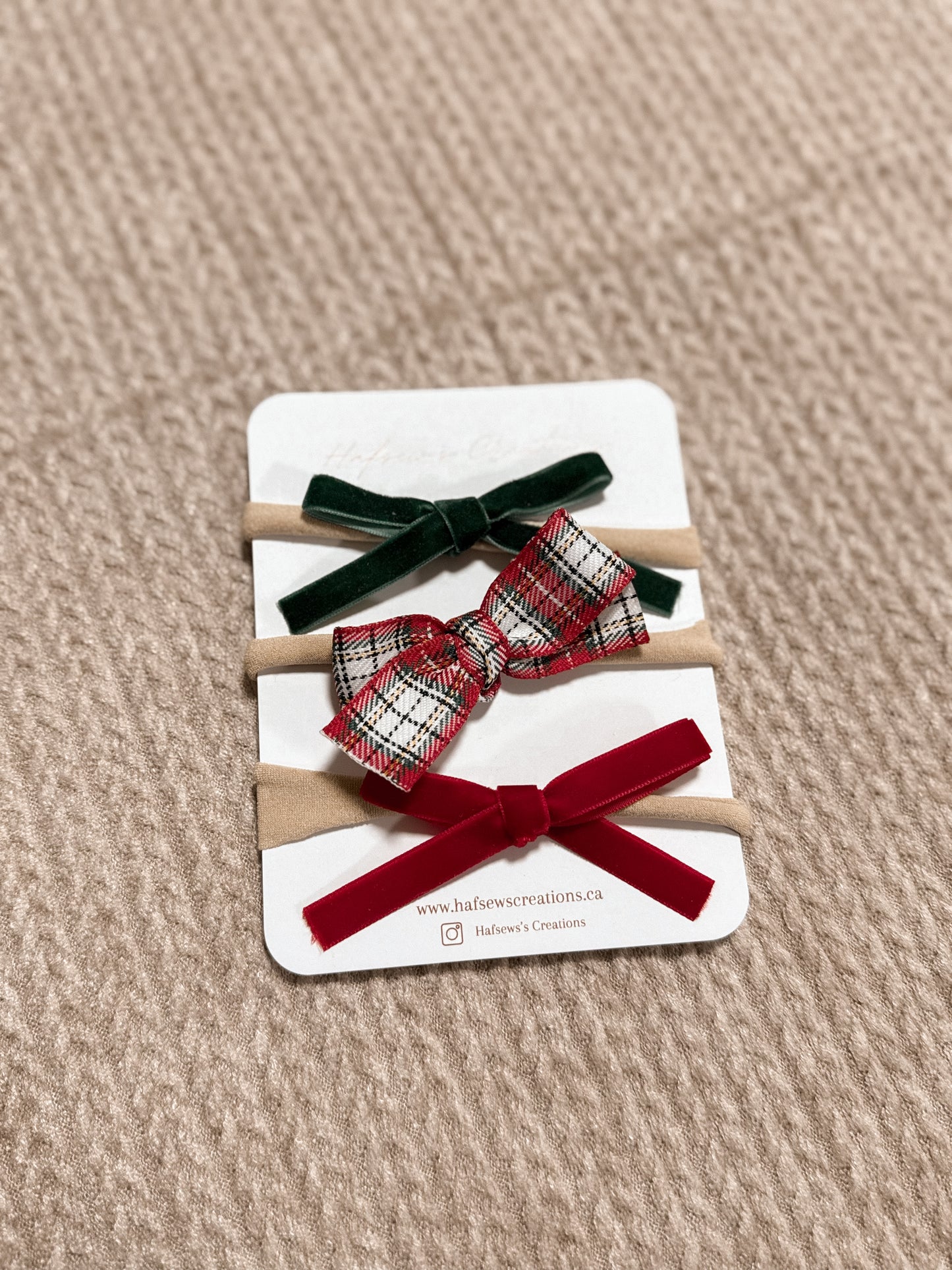 Dainty Velvet Bow Set of three