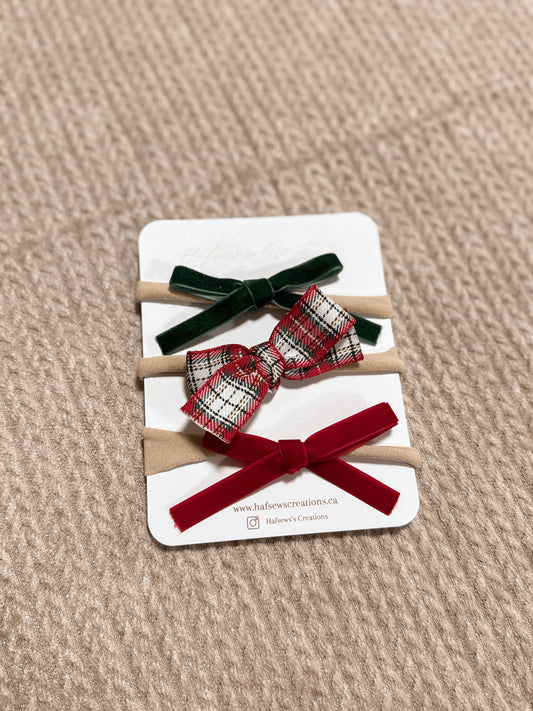 Dainty Velvet Bow Set of three