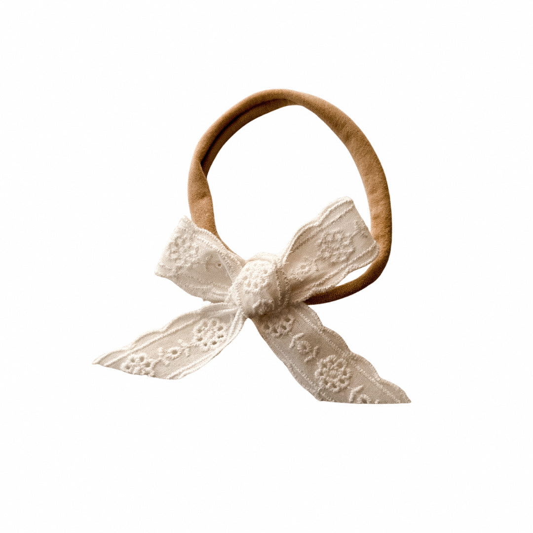 White Lace Sailor Hair Bow