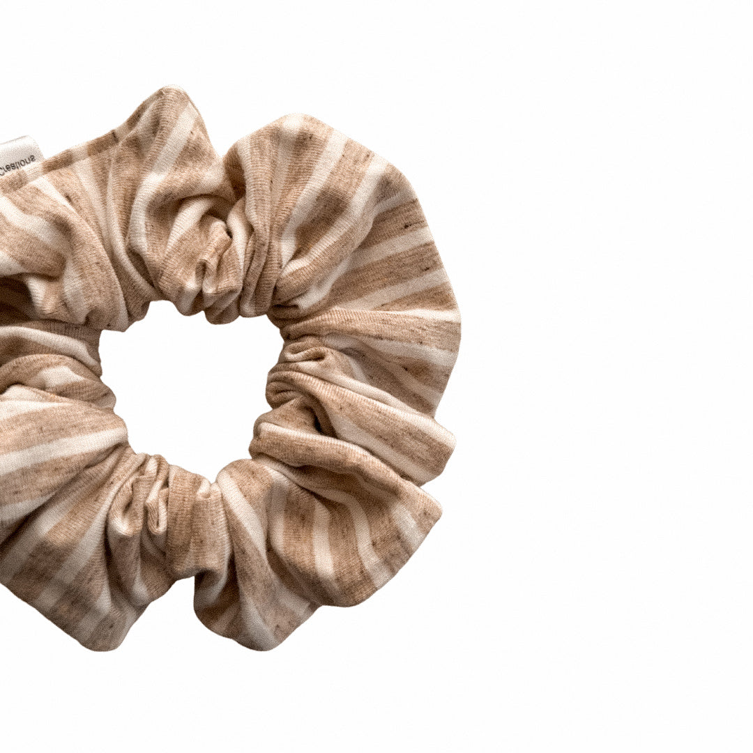 Beige Knit Scrunchie
