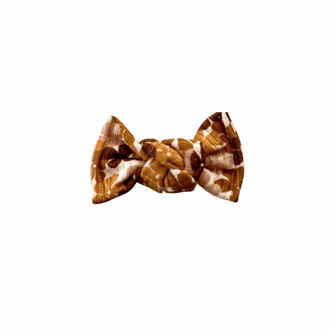 Retro Floral Mini Hair Bow