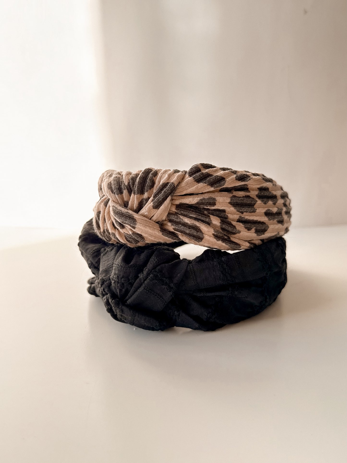 Leopard Print Top Knot Hard headband
