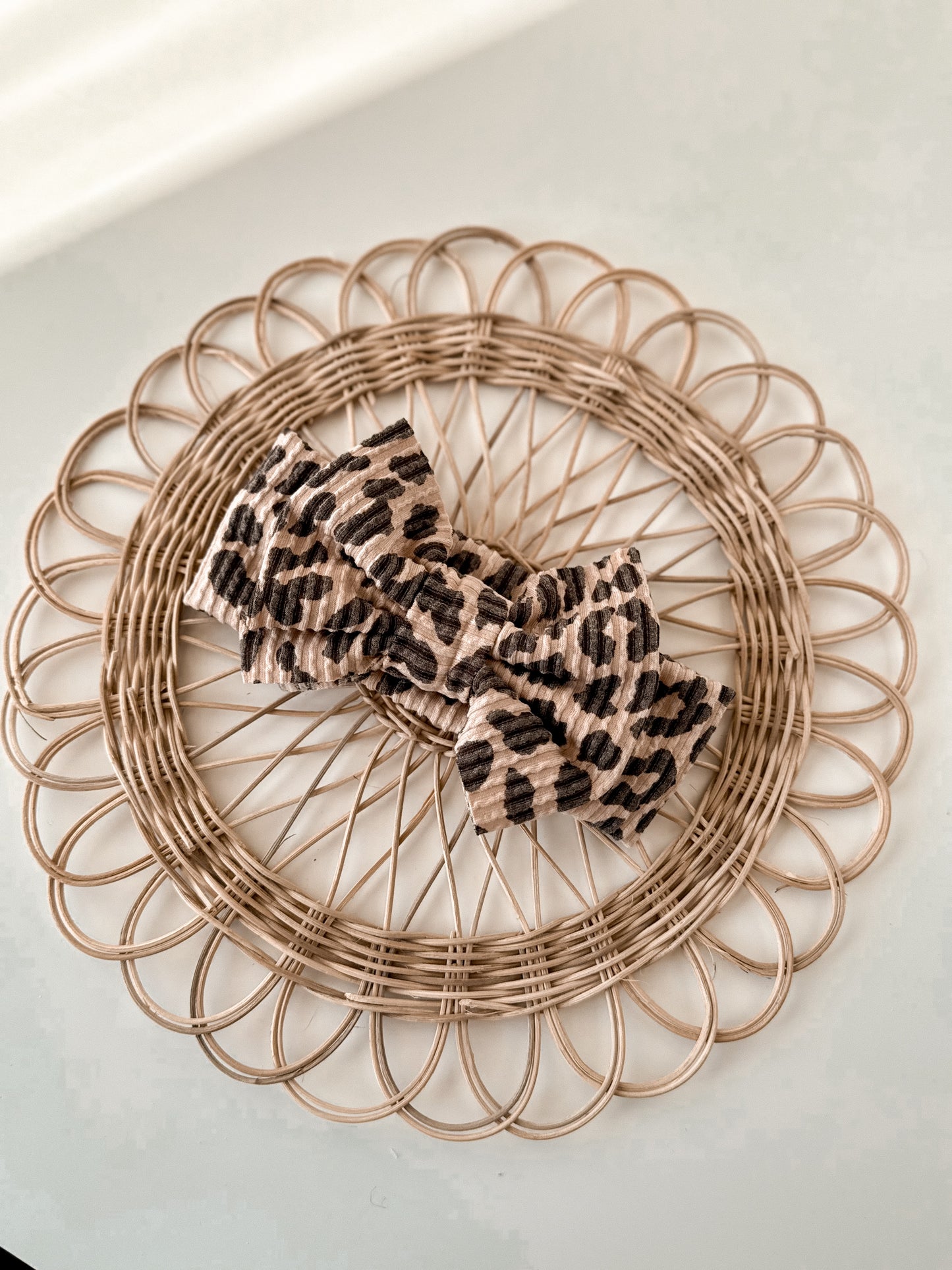 Textured Leopard Print Big Bow Headband
