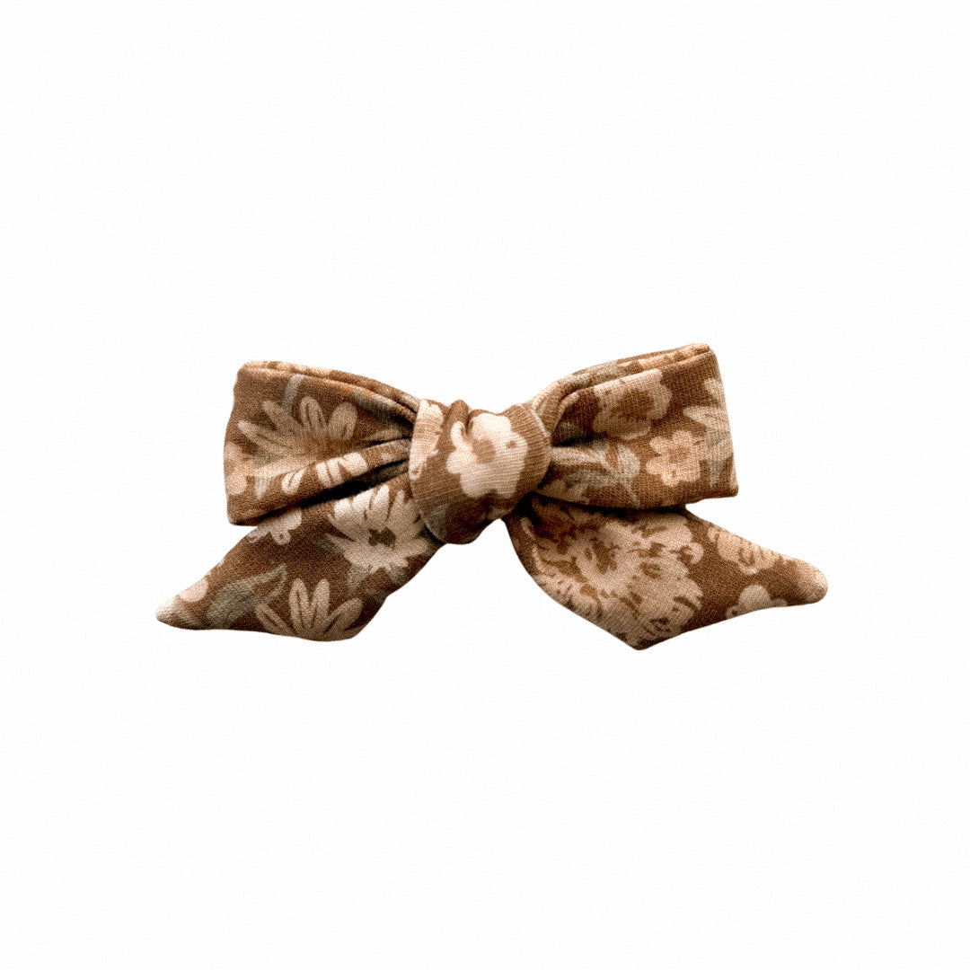Neutral Floral Sailor Hair Bow