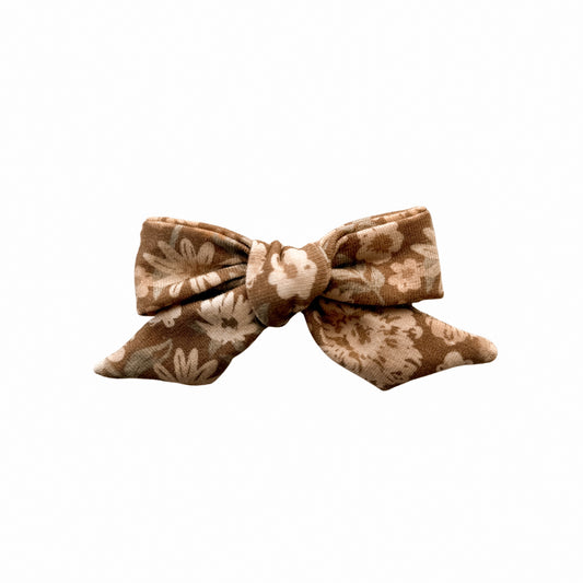 Neutral Floral Sailor Hair Bow