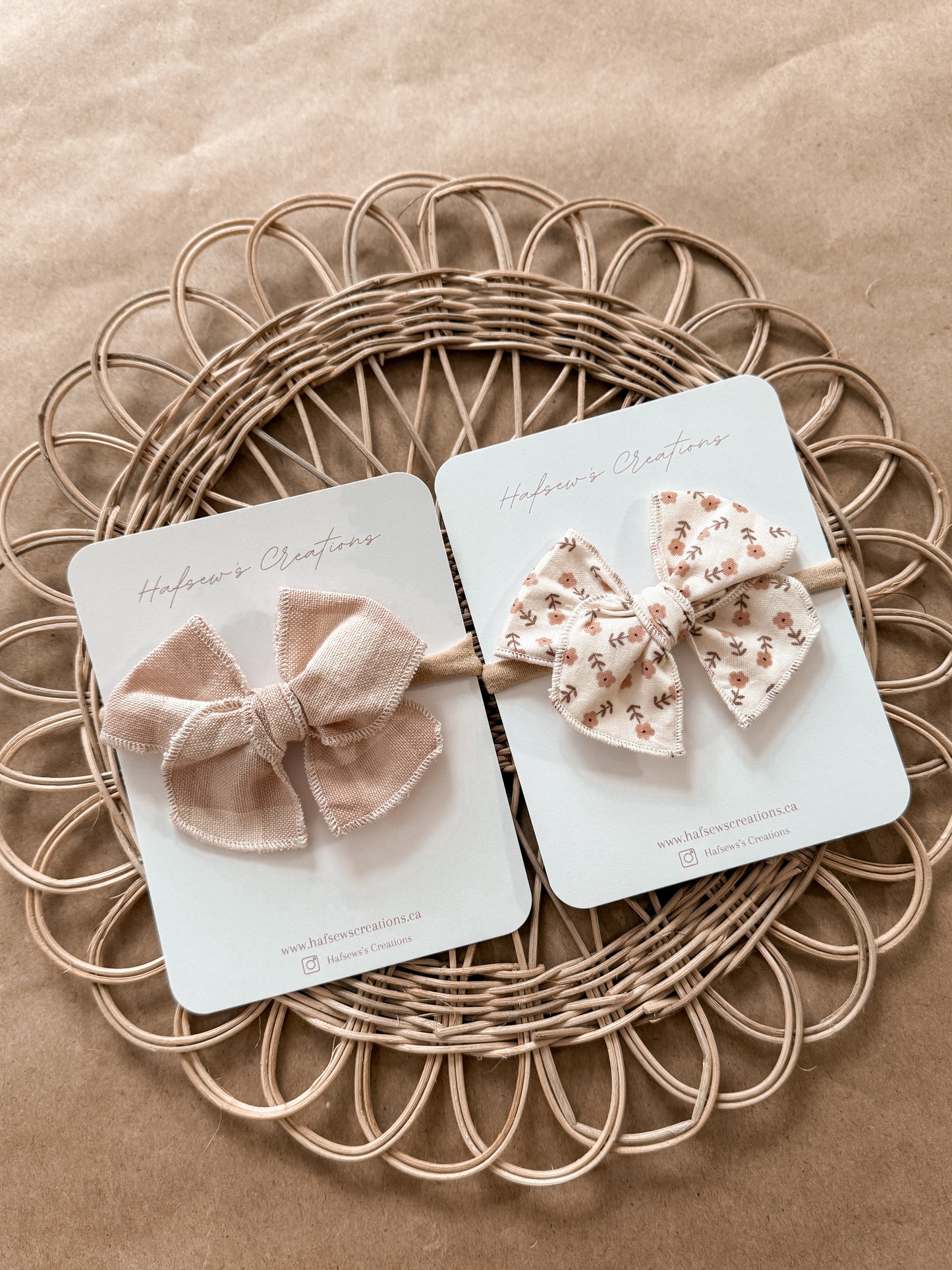 Neutral fable hair bow